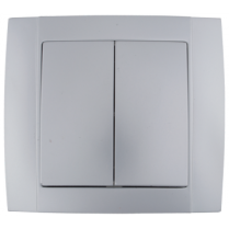 Intrerupator dublu 10A Argintiu HAKAN